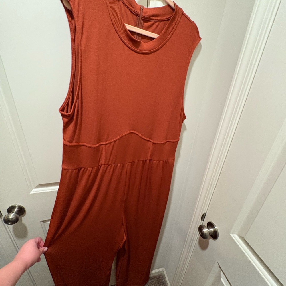 Cider Terracotta Sleeveless Jumpsuit